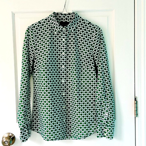 J. Crew Perfect Button Down Shirt in Honeypie Print (size 2) - Picture 7 of 13